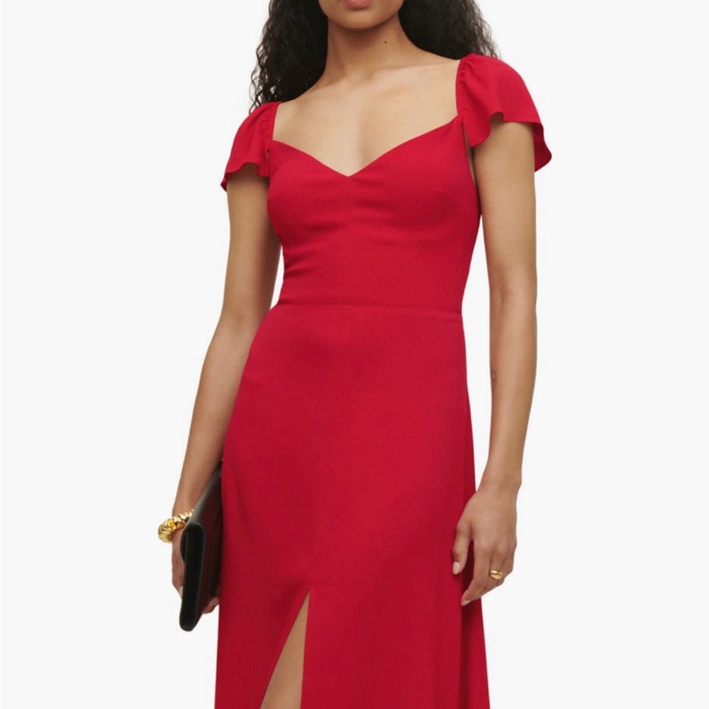 Reformation Baxley Dress Red. 6.